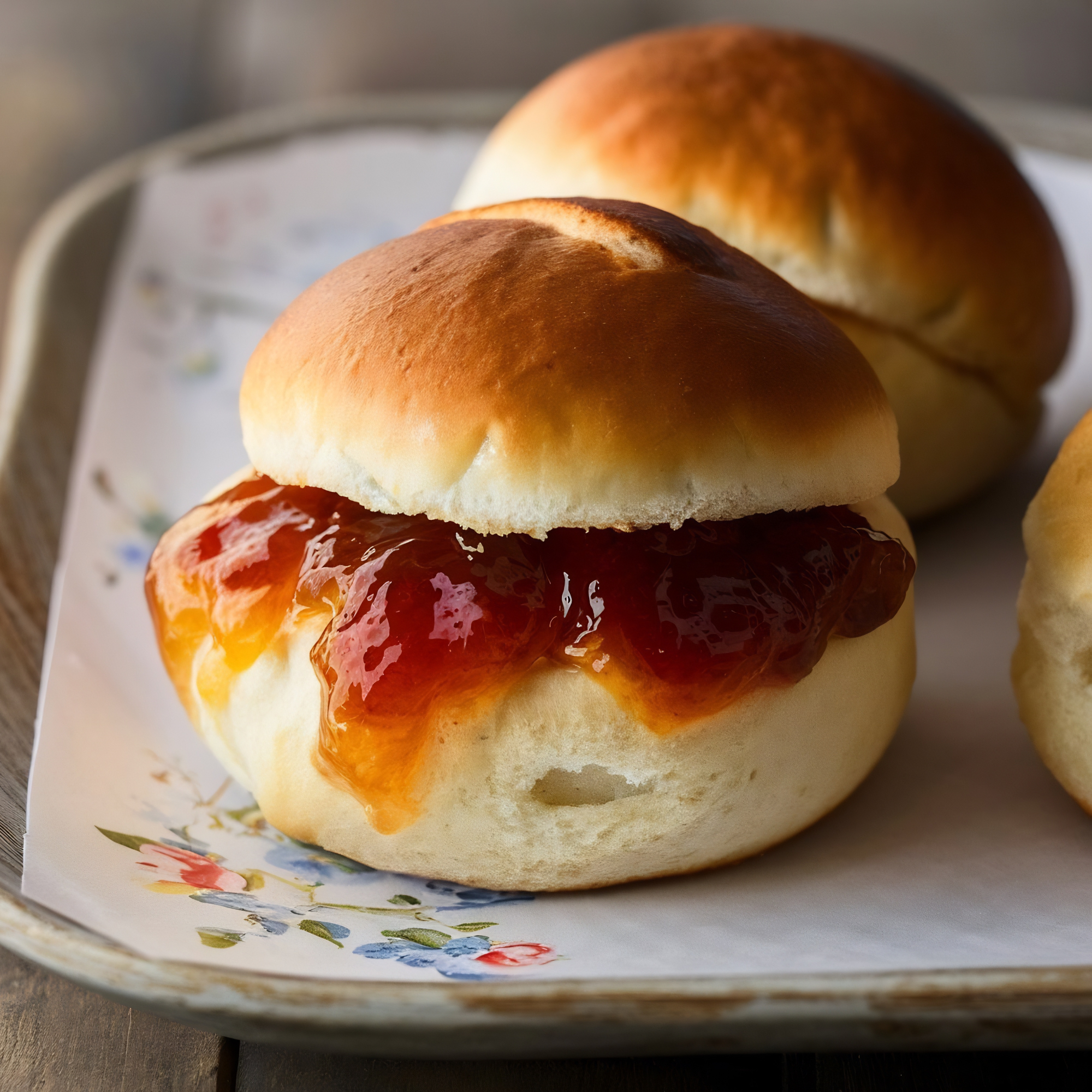 Bun Butter Jam Snack