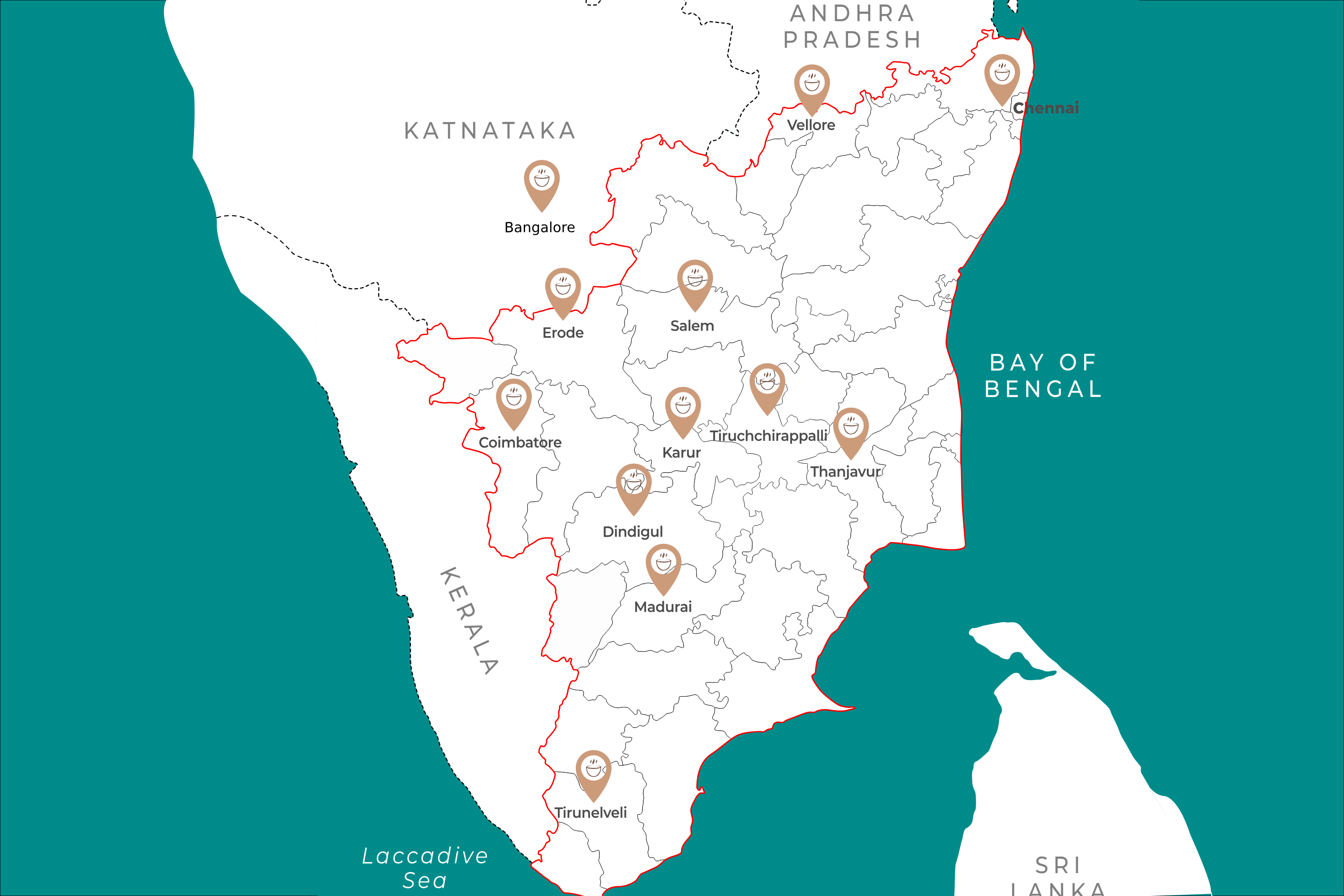 The Elite Tea Location Map